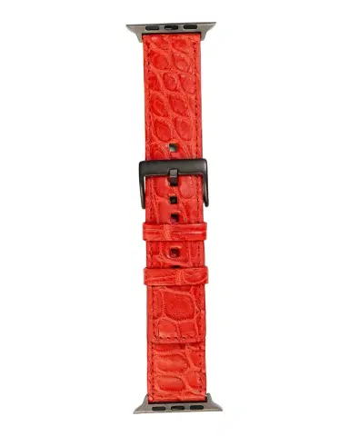Abas Men 's Apple Watch Matte Alligator Watch Strap, Space Gray Finish | Thumbnail 1