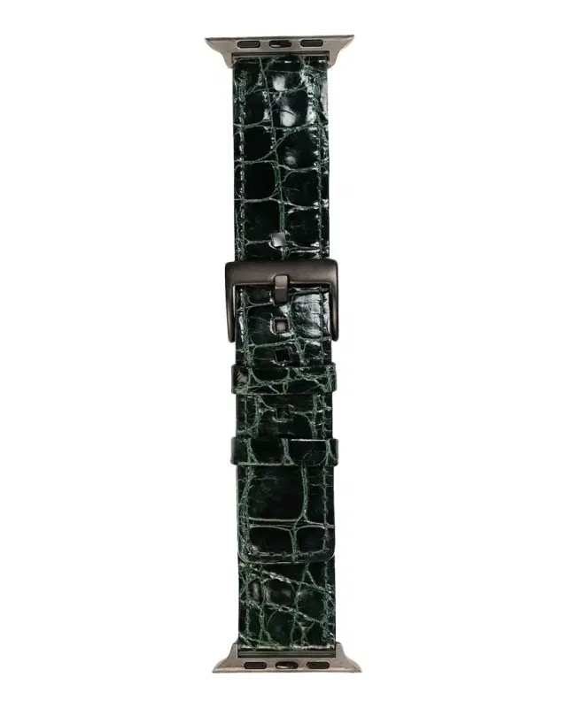 Abas Men 's Apple Watch Alligator-Leather Watch Strap