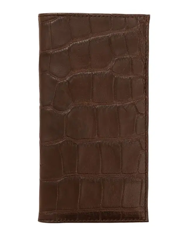 Abas Men 's Matte Alligator Leather Bifold Coat Wallet
