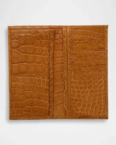 Abas Men's Matte Alligator Leather Bifold Coat Wallet | Thumbnail 2 Abas Men's Matte Alligator Leather Bifold Coat Wallet | Thumbnail 2