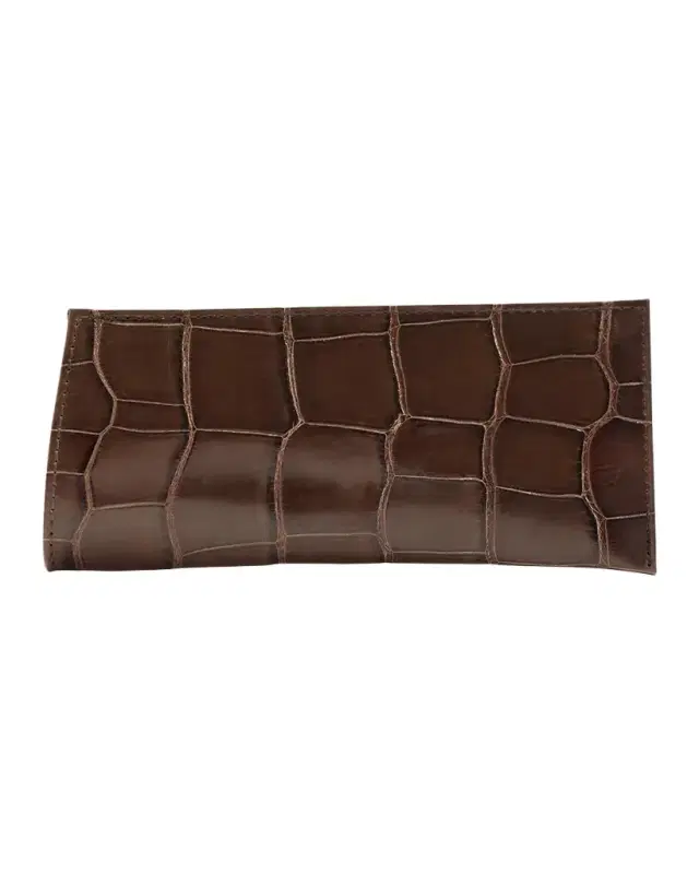 Abas Men 's Glazed Alligator Leather Eyewear Case