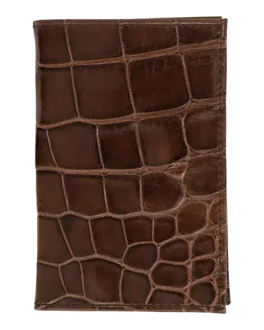 Abas Men's Glazed Alligator Leather Bifold Card Case | Thumbnail 1