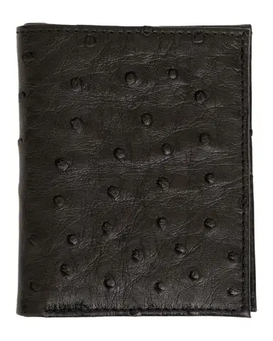 Abas Men's Ostrich Leather Bifold Wallet w/ ID Window | Thumbnail 1 Abas Men's Ostrich Leather Bifold Wallet w/ ID Window | Thumbnail 1