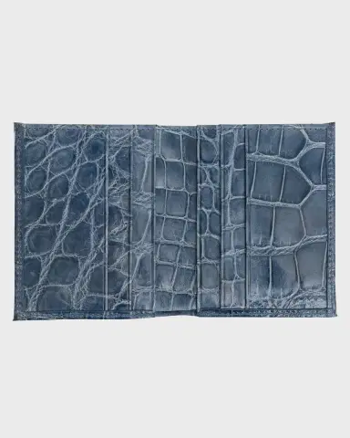 Abas Men's Glazed Alligator Compact Wallet; Monogram Available | Thumbnail 2