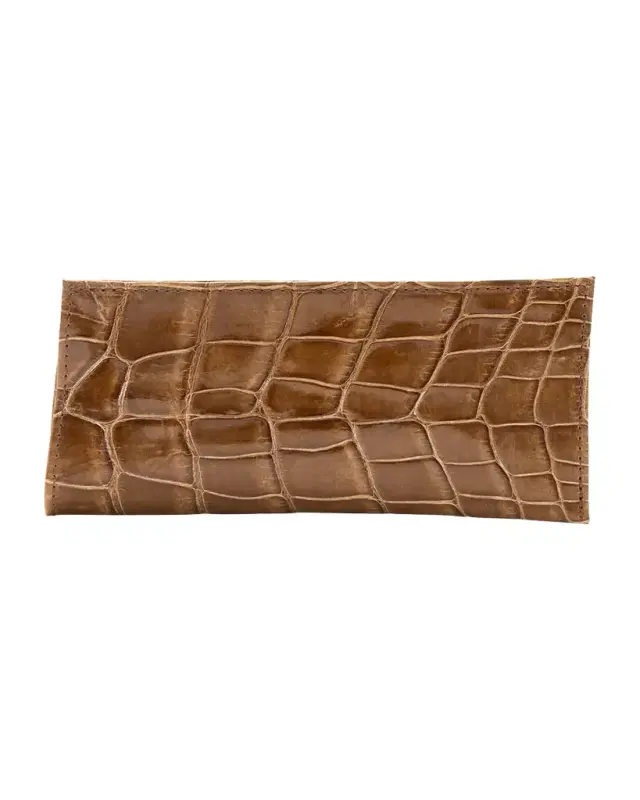 Abas Men 's Glazed Alligator Leather Eyewear Case