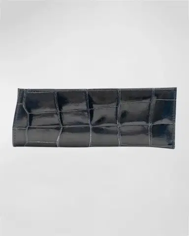 Abas Men's Glazed Alligator Leather Eyewear Case | Thumbnail 3