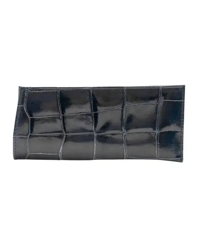 Abas Men 's Glazed Alligator Leather Eyewear Case