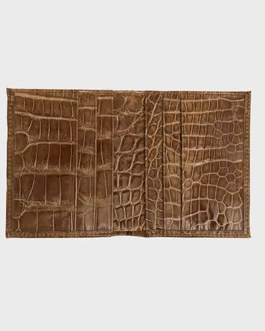 Abas Men's Glazed Alligator Compact Wallet; Monogram Available | Thumbnail 2
