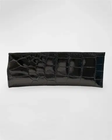 Abas Men's Glazed Alligator Leather Eyewear Case | Thumbnail 3