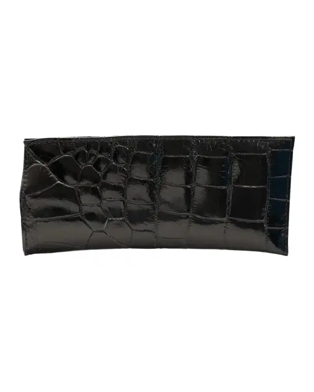 Abas Men 's Glazed Alligator Leather Eyewear Case