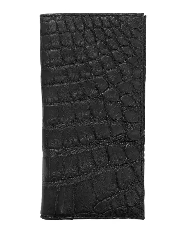 Abas Men 's Matte Alligator Leather Bifold Coat Wallet
