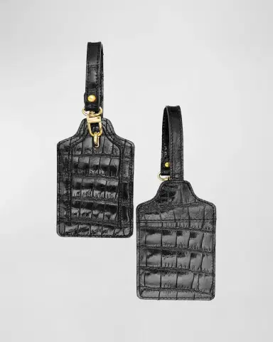 Abas Alligator Leather Luggage Tag, Set of 2 | Thumbnail 3