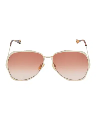 Chloé Golden Tortoiseshell Metal Aviator Sunglasses | Thumbnail 1