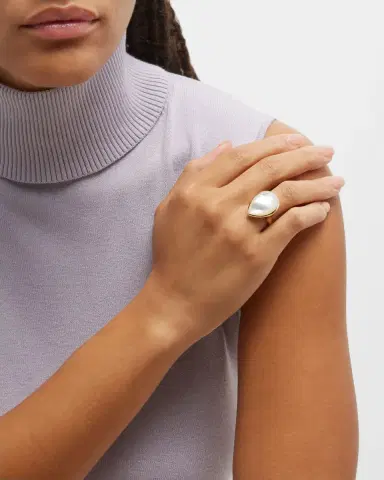 Ippolita 18k Polished Rock Candy Medium Teardrop Ring in Mother of Pearl, Size 7 | Thumbnail 2