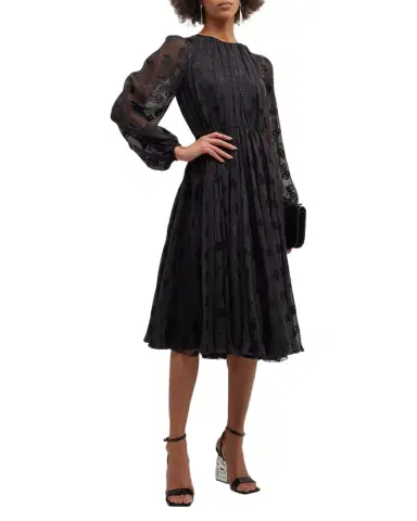 Dolce & Gabbana Sheer Midi Dress with Logo Details | Thumbnail 1 Dolce & Gabbana Sheer Midi Dress with Logo Details | Thumbnail 1