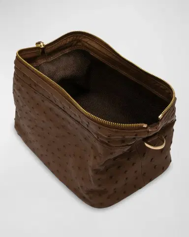 Abas Men 's Ostrich Weekender Toiletry Kit | Thumbnail 2
