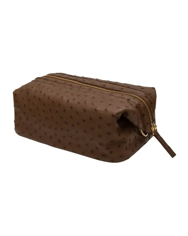Men 's Ostrich Weekender Toiletry Kit