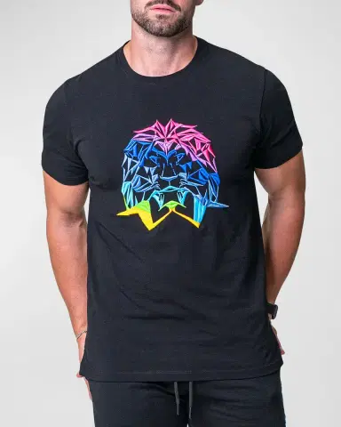 Maceoo Men's Neon Embroidered T-Shirt | Thumbnail 4 Maceoo Men's Neon Embroidered T-Shirt | Thumbnail 4