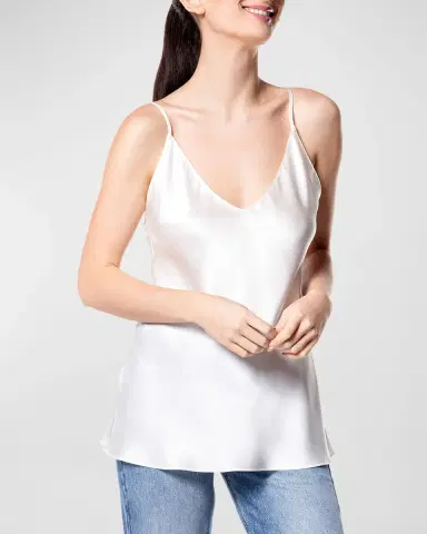 Christine Lingerie V-Neck Silk Cami | Thumbnail 2