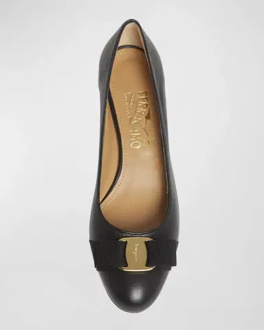 Ferragamo Vara Leather Bow Low Pumps | Thumbnail 4 Ferragamo Vara Leather Bow Low Pumps | Thumbnail 4