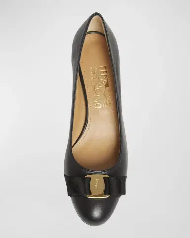 Ferragamo Vara Leather Bow Low Pumps | Thumbnail 5 Ferragamo Vara Leather Bow Low Pumps | Thumbnail 5