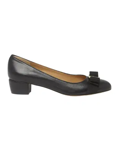 Ferragamo Vara Leather Bow Low Pumps | Thumbnail 1 Ferragamo Vara Leather Bow Low Pumps | Thumbnail 1