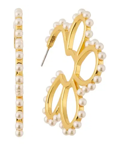 Lele Sadoughi Daisy Pearlescent Hoop Earrings | Thumbnail 1