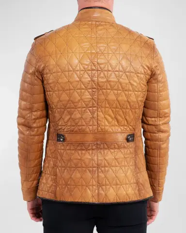 Maceoo Men's Leather Field Jacket | Thumbnail 2 Maceoo Men's Leather Field Jacket | Thumbnail 2