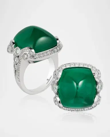 Andreoli Platinum Brazilian Emerald and Diamond Ring, Size 6.5 | Thumbnail 3 Andreoli Platinum Brazilian Emerald and Diamond Ring, Size 6.5 | Thumbnail 3