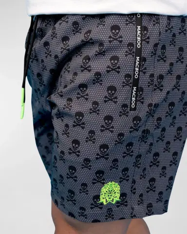 Maceoo Men 's Lion Skull Crossbones Swim Shorts | Thumbnail 3