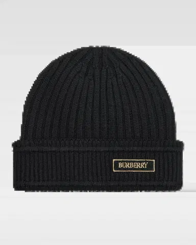Burberry Men's Ribbed Wool Logo Beanie Hat | Thumbnail 2 Burberry Men's Ribbed Wool Logo Beanie Hat | Thumbnail 2