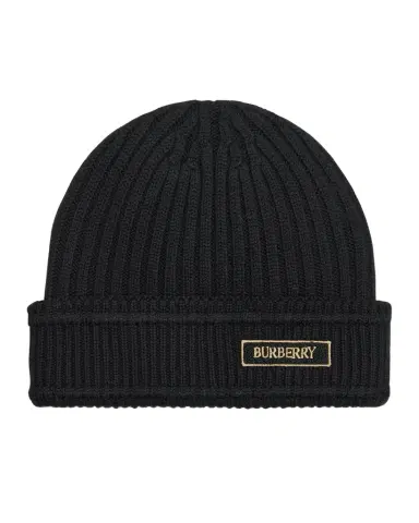 Burberry Men's Ribbed Wool Logo Beanie Hat | Thumbnail 1 Burberry Men's Ribbed Wool Logo Beanie Hat | Thumbnail 1
