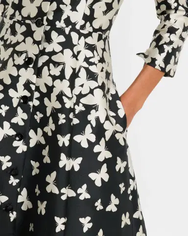 Rickie Freeman for Teri Jon Butterfly Mikado Midi Shirtdress | Thumbnail 5