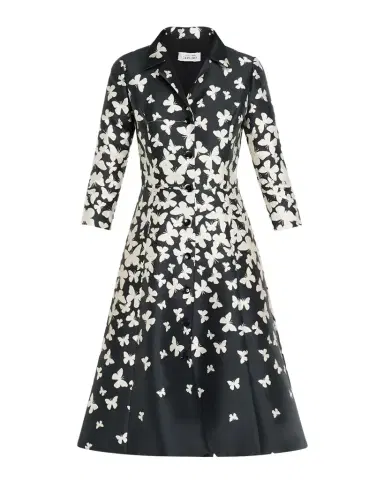 Rickie Freeman for Teri Jon Butterfly Mikado Midi Shirtdress | Thumbnail 1