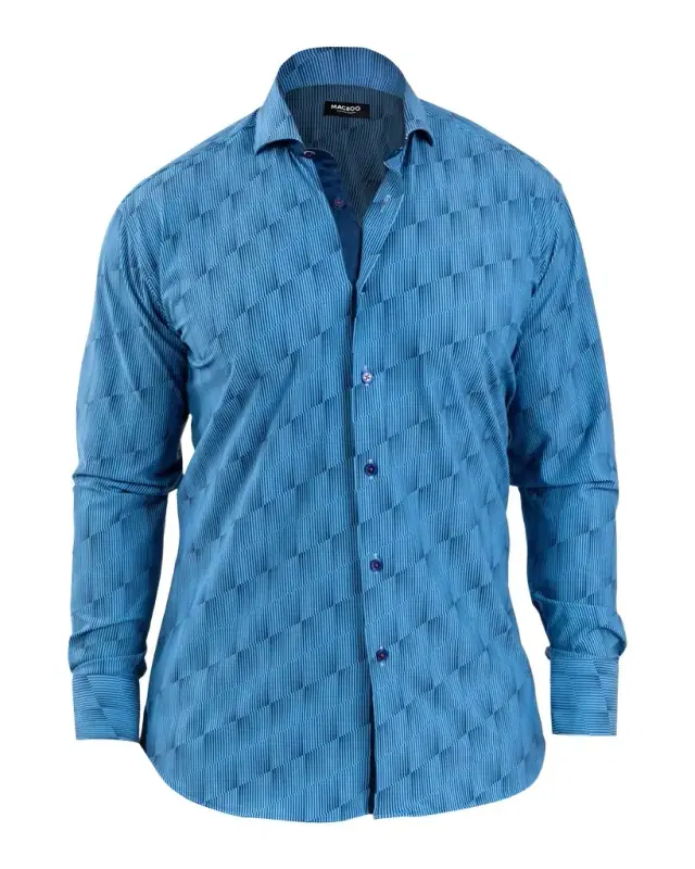 Men 's Einstein Abstract Linework Stretch Sport Shirt