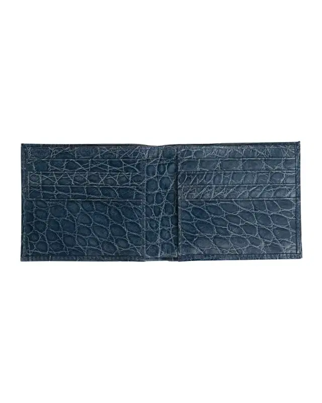 Abas Men 's Glazed Alligator Bifold Wallet; Monogram Available