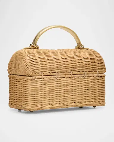 Judith Leiber Couture Isla Basket Rattan Top-Handle Bag | Thumbnail 2 Judith Leiber Couture Isla Basket Rattan Top-Handle Bag | Thumbnail 2