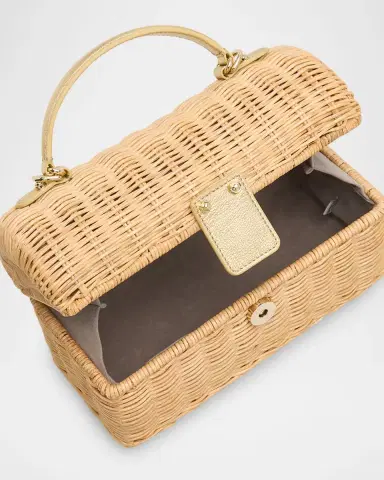 Judith Leiber Couture Isla Basket Rattan Top-Handle Bag | Thumbnail 3 Judith Leiber Couture Isla Basket Rattan Top-Handle Bag | Thumbnail 3