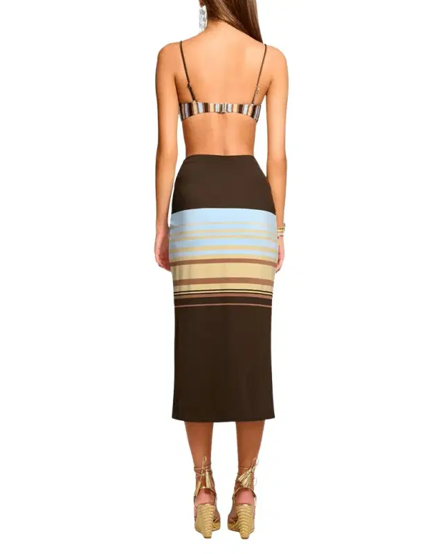 Xana Striped Midi Beach Skirt