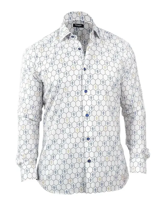 Maceoo Men 's Fibonacci Bumblegon Cotton Sport Shirt