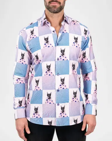 Maceoo Men's Fibonacci Snoop Check Sport Shirt | Thumbnail 2