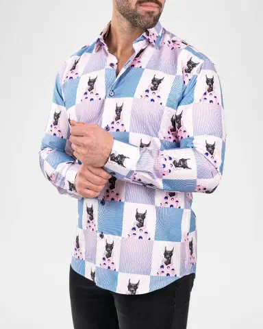Maceoo Men's Fibonacci Snoop Check Sport Shirt | Thumbnail 5