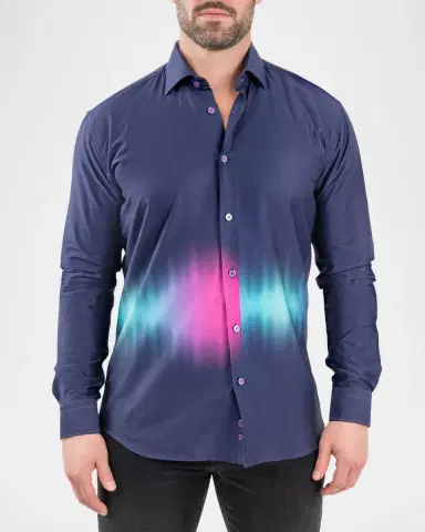 Maceoo Men's Fibonacci Aurora Cotton Sport Shirt | Thumbnail 3