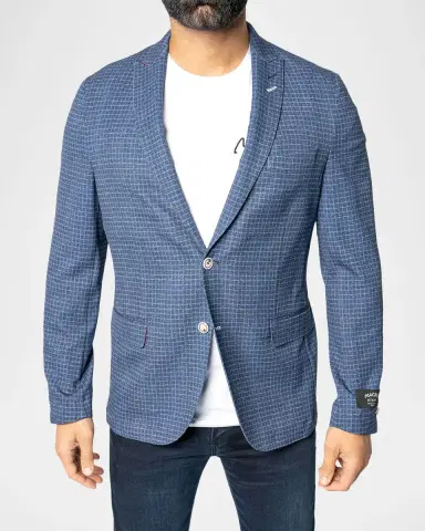 Maceoo Men's Descartes Vortex Check Unconstructed Blazer | Thumbnail 3 Maceoo Men's Descartes Vortex Check Unconstructed Blazer | Thumbnail 3