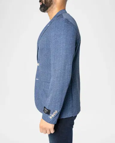 Maceoo Men's Descartes Vortex Check Unconstructed Blazer | Thumbnail 5 Maceoo Men's Descartes Vortex Check Unconstructed Blazer | Thumbnail 5