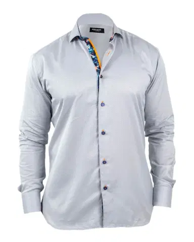 Maceoo Men's Einstein Jacquard Contrast-Placket Sport Shirt | Thumbnail 1 Maceoo Men's Einstein Jacquard Contrast-Placket Sport Shirt | Thumbnail 1
