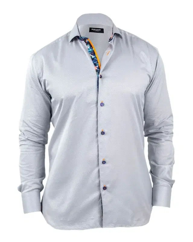 Men 's Einstein Jacquard Contrast-Placket Sport Shirt