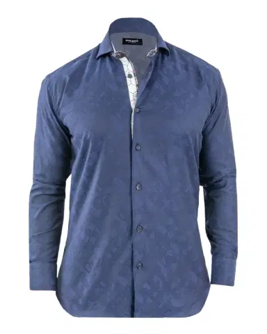 Maceoo Men's Einstein Jacquard Contrast-Trim Sport Shirt | Thumbnail 1