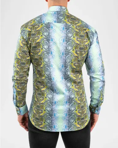 Maceoo Men's Fibonacci Paisley Degrade Cotton Dress Shirt | Thumbnail 2 Maceoo Men's Fibonacci Paisley Degrade Cotton Dress Shirt | Thumbnail 2
