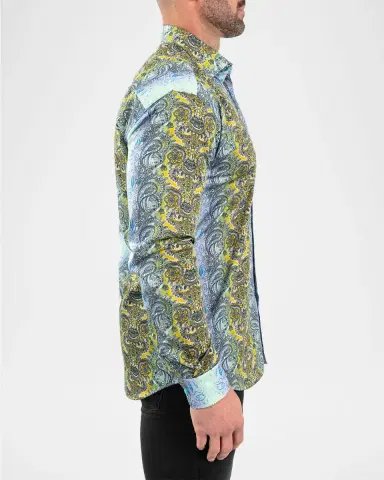 Maceoo Men's Fibonacci Paisley Degrade Cotton Dress Shirt | Thumbnail 5 Maceoo Men's Fibonacci Paisley Degrade Cotton Dress Shirt | Thumbnail 5
